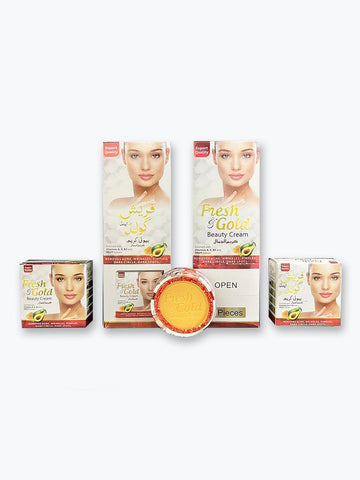Fresh & Gold Beauty Cream | Vitamin A, C, E, B3 & Avocado Formula (12 Pcs)