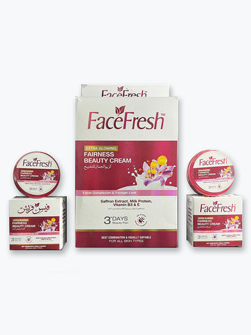 Face Fresh Extra Glowing Fairness Beauty Cream | Saffron, Milk Protein & Vitamins (12 Pcs)