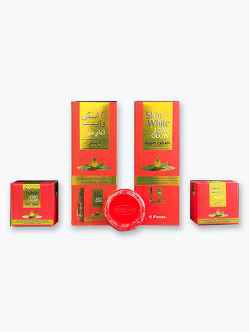 Skin White 3 Day Glow Night Cream | Jojoba Oil Formula for Even Skin Tone (12 Pcs)